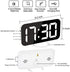 Ygdigital Digital Alarm Clock,6.5 Inch Large Display LED Mirror Electronic Clocks, with Snooze,12/24H,Dual USB Charging Ports, 3 Adjustable Brightness,for Bedroom Home Office -White