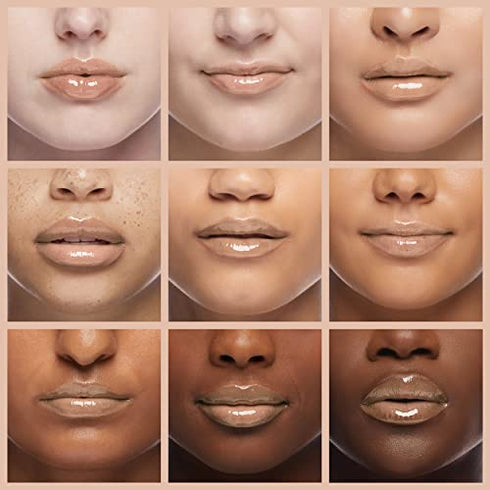 Palladio Lip Gloss, Non-Sticky Lip Gloss, Contains Vitamin E and Aloe, Offers Intense Color and Moisturization, Minimizes Lip Wrinkles, Softens Lips with Beautiful Shiny Finish, Champagne