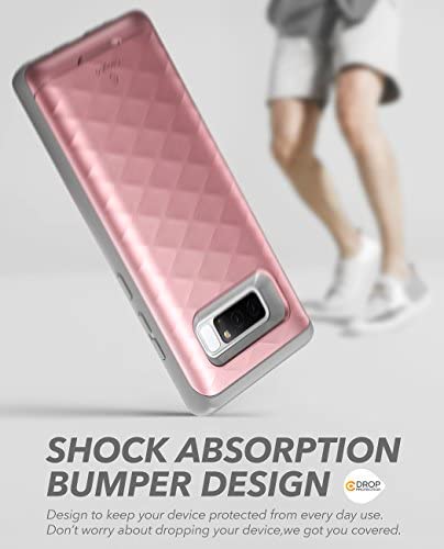 Galaxy Note 8 Case, Clayco Argos Series Premium Hybrid Protective Wallet Case for Samsung Galaxy Note 8 (Built-in Credit Card/ID Card Slot) (Rosegold)