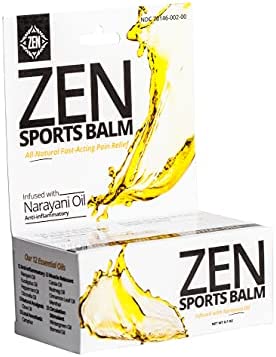 ZEN Sports Balm with Narayani Oil- Relieves Joint & Muscle Pain, Cramps, Backaches and Other Workout & Exercise Injuries, Fast-Acting, Anti-Inflammatory (0.7 oz)