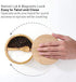 KITCHENDAO Bamboo Salt and Pepper Bowl Box Cellar Container Divided, Built-in Serving Spoon to Avoid Dust, Swivel Lid to Keep Dry, Sea Salt Spice Seasoning Keeper Holder, Dual 7 Ounce Capacity