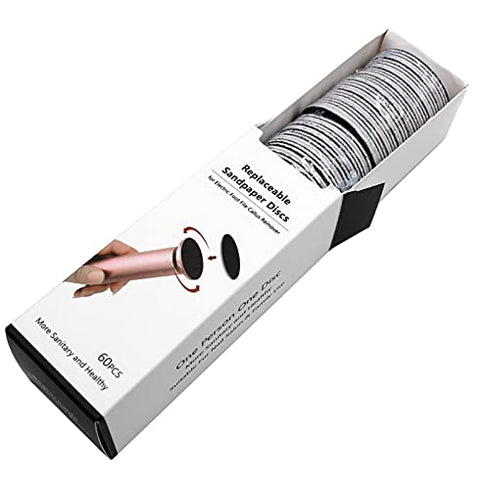 1 Box (60pcs) Replacement Sandpaper Pad Disks Discs (Extra Coarse 80 Grit) for Electric Foot File Callus Remover Machine