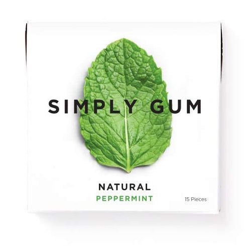 Simply Gum | Variety Pack - Peppermint, Spearmint | Pack of Six (90 Pieces Total) | Synthetic Free + Aspartame Free + non GMO