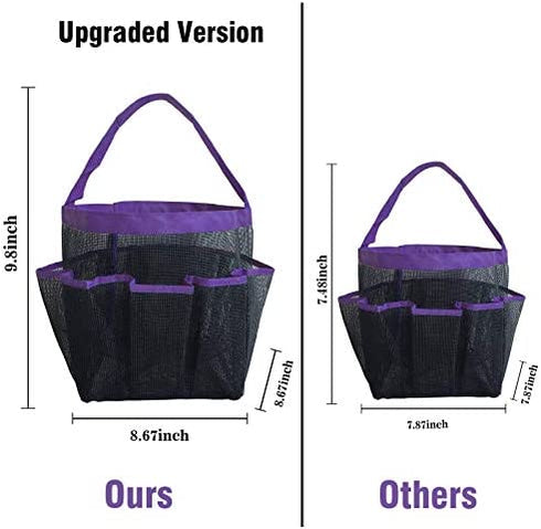 Attmu Mesh Shower Caddy Portable for College Dorm Room Essentials with 8 Pockets, Hanging Shower Caddy Basket Tote Bag Toiletry Accessories for Bathroom