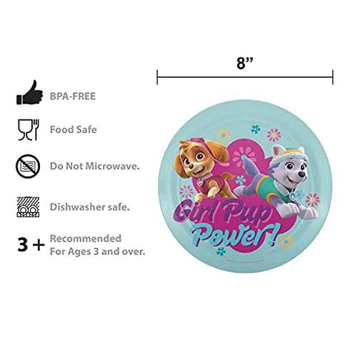 Zak Designs Kids Dinnerware 5 Piece Set - Paw Patrol Skye & Everet, Includes Plate, Bowl, Tumbler and Utensil Tableware, Non-BPA Made of Durable Material and Perfect for Kids