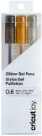 Cricut 2007079 Joy Glitter Gel Pens, 0.8 mm (3) Black, Gold, Silver