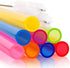 8 Pcs Extra Wide Reusable Smoothie Straws & Boba Straws with 1 Bag & 2 Brushes - Multicolor Big Jumbo Straws, BPA FREE Large Plastic Straws for Smoothies, Bubble Tea(Tapioca, Boba Pearls), Milkshakes
