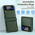 Vizvera for Samsung Galaxy Z Flip 3 Case with Hinge Protection (2021)- Z Flip 3 Armor Case- Silicone All-Inclusive Shockproof Case for Galaxy Z Flip 3(Green)