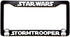 Custom Car Gear (2) Star Wars Storm Troopers License Plate Frames Bracket 3D Raised Letters, Black w/White Lettering