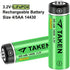 Taken 14430 3.2 Volt Rechargeable Solar Battery, 3.2V 450mAh 14430 LiFePO4 Rechargeable Battery for Solar Panel Outdoor Garden Lights (NOT AA Battery) - 8 Pack