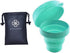 Collapsible Silicone Cup Foldable Sterilizing Cup for Menstrual Cups and Storing Your Diva Cup - Foldable for Travel from LUCKY CLOVER (Sky Blue)