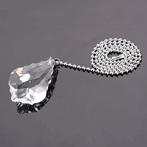 longsheng Clear Crystal Prism Drop Dazzling Crystal Ceiling Fan Pull Chain Pull Chain Extension with Connector for Ceiling Light Fan Set of 4 with Gift Box