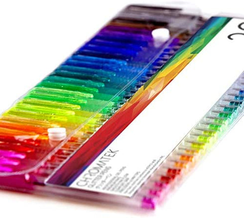 Glitter Pens 60 Set by Chromatek. Best Colors. 200% the Ink: 30 Gel Pens, 30 Refills. Super Glittery Ultra Vivid Colors. No Repeats. Professional Art Pens. New & Improved.