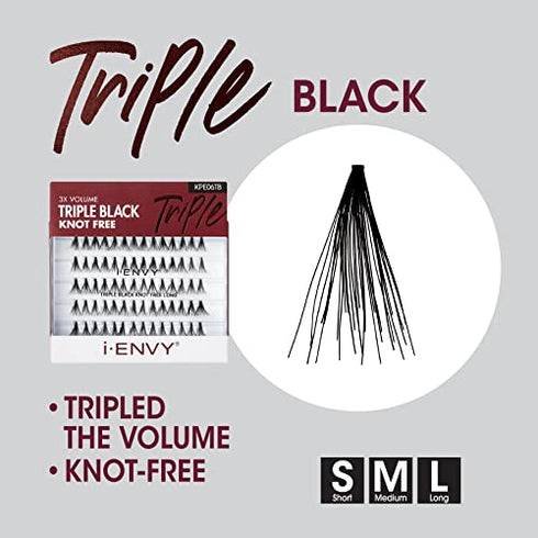 i-Envy Kiss Premium Knot Free 70 Individual Lashes (Triple Black)