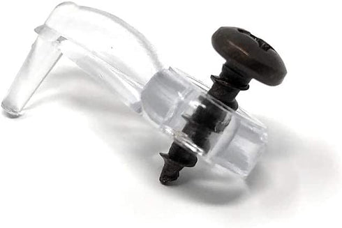 Clear Glass Cabinet Panel Retainer Clips with Screws (25 Pack, 5/16 Inch Offset)
