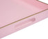 MAONAME Pink Serving Tray with Handles, Modern Decorative Tray for Coffee Table, Plastic Rectangular Tray for Ottoman, Bathroom, Decor, 15.75? x 10.2? x1.57