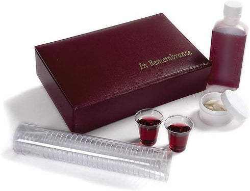 Broadman Church Supplies Portable Communion Set, Burgundy, 25 Cups
