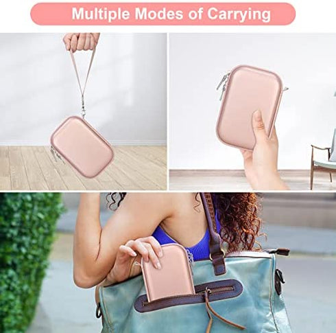 Canboc Hard Case for New Canon Ivy 2 Mini/Canon Ivy Mini/Canon Ivy CLIQ+2 CLIQ 2 CLIQ+ Photo Printer Mobile Wireless Bluetooth Instant Camera Printer, Mesh Bag fit Photo Paper and Cable, Rose Gold