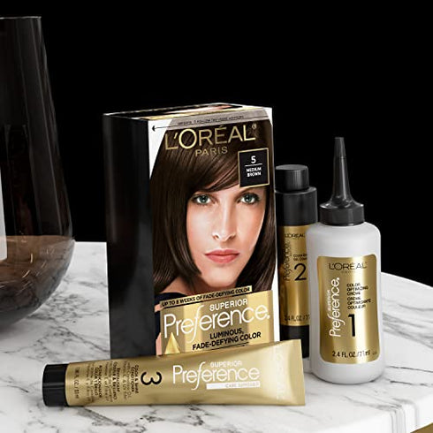 L'Oreal Paris Superior Preference Fade-Defying + Shine Permanent Hair Color, 6AB Chic Auburn Brown, Pack of 1, Hair Dye