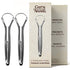 GuruNanda Stainless Steel Tongue Scraper (Pack of 2), Fight Bad Breath, Medical Grade 100% Stainless Steel Tongue Cleaner, Tongue Scraper For Adults and Kids, Great For Oral Care, Travel Friendly