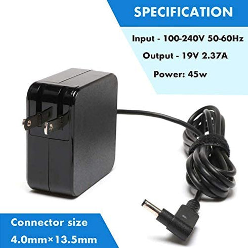 45W 19V 2.37A Ac Adapter Laptop Charger Power Supply Replacement for ASUS UX305 UX305L UX305F UX305C UX303U UX330 UX330U X331UA UX360C UX31A E203M E203MA X553S X553M X553MA