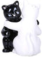 Pacific Giftware Hugging White and Black Magnetic Ceramic Salt and Pepper Shakers Set