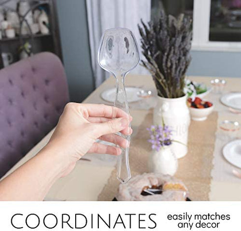 Plasticpro Disposable Plastic Serving Spoons Durable Heavy Duty Premium Serving Utensils Clear Pack of 4