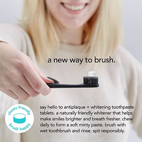 "hello Antiplaque & Whitening Eco-Friendly Travel Toothpaste Tablets Gently Remove Surface Stains, Natural Peppermint 120 Count (Pack of 2)"