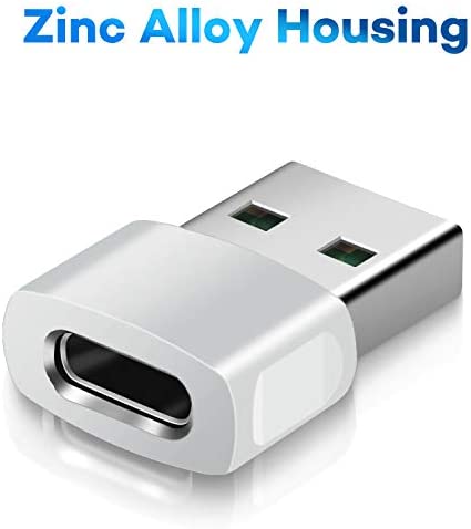 Basesailor USB to USB C Adapter 3 Pack,Zinc Alloy Type C Female to A Male Charger Block-Converter for iPhone 12 13 14 Pro Max,Airpods,iPad 8 10 Air 4 5 Mini 6,Samsung Galaxy Z Fold Flip S23 A53 Watch