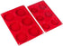Webake Silicone Molds for 3 Inch and 4 Inch Round Disc Pan for Cake, Muffin Top, Bun, Custard, Tart, Resin Coaster, 6 Cavity, Red Set of 2