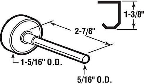 Prime-Line GD 52112 GD 52112 Garage Door Roller, 1-5/16", Steel, Flat Wheel, Frantz