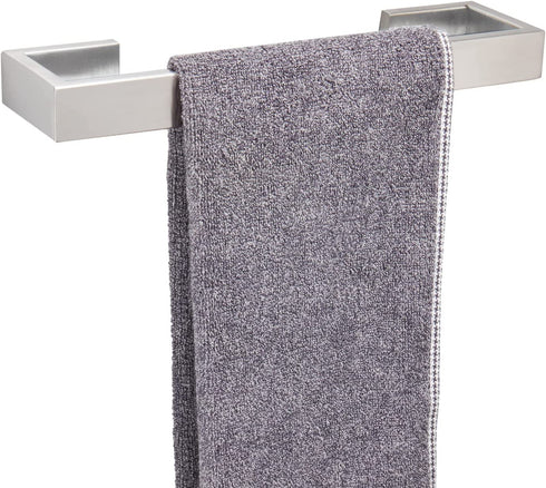 TocTen Bath Towel Rack - Square Base Thicken SUS304 Stainless Steel Towel Bar for Bathroom, Bathroom Bar Accessories Towel Rod Heavy Duty Wall Mounted Towel Holder (Brushed Nickle, 12 Inch)
