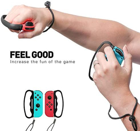 ECHZOVE Grip for Switch Fitness Boxing, Handle for Nintendo Switch Boxing - 2 Packs (Black)