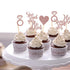Donoter 48 Pcs Rose Gold He Asked She Said Yes Cupcake Toppers Diamond Ring Heart Cake Picks for Wedding Engagement Party Cake Decorations
