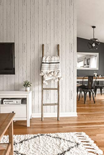 White Shiplap Peel and Stick Wallpaper - Vintage Wood Wallpaper Peel and Stick - Wood Contact Paper for Cabinets – Wallpaper for Bedrooms, Shelf - Self Adhesive Removable Wall Paper (118" x 17.71")