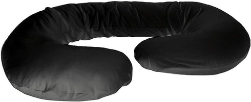 Betty Dain Stretch Jersey Pregnancy / Maternity Pillowcase C-Shape Compatible, Pillowcase Replacement, 100% Cotton Stretch Jersey, Dual Zippers, Stretch Fabric, Machine Washable, 60 x 25 in., Black