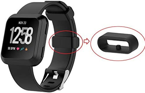 6-Pack Fastener Rings Compatible with Fitbit Versa 4/Versa 3/Versa 2/Versa/Sense/Sense 2/Versa Lite/Versa SE Band Keeper, Silicone Replacement Watch Band Loop/Holder/Retainer
