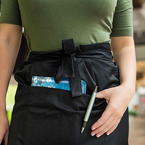 Server Book Organizer with Zipper Pocket, Aatacas PU Leather Restaurant Guest Check Presenters Card Holder for Waitress, Waiter, Bartender, With A Pen