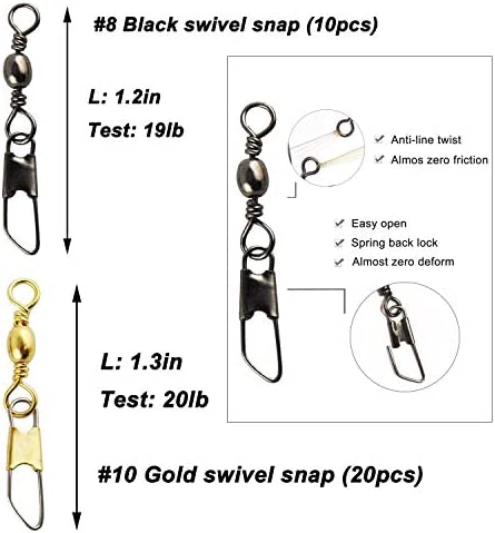 Hook Snap Swivel Sinker Assortment 110Pcs Fishing Tool Assortment Terminal Tackle Baitholder Hooks Octopus Hook Circle Hooks Sinker