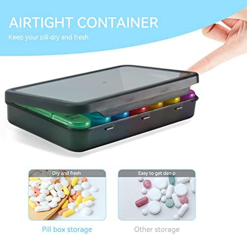 SUMMUE Weekly Pill Organizer 3 Times A Day, 7 Day Pill Box Large Compartments Moisture-Proof Pill Case, Daily Portable Travel Morning Noon Evening Pill Container, for Fish Oils, Vitamins, Supplements