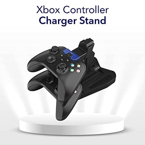 Dual Xbox Charging Station with USB Cable and LED Indicator | Xbox one Controller Charger Compatible with One S, One X | Fast Charging | (Vertical)