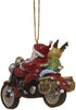 Cape Shore Santa and Reindeer Riding a Harley Motorcycle Ornament