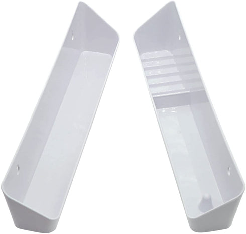 Aiwaiufu Kitchen Sink Front Trays Tip Out Tray Set 14 Inch Polymer Plastic White (2 Pack)
