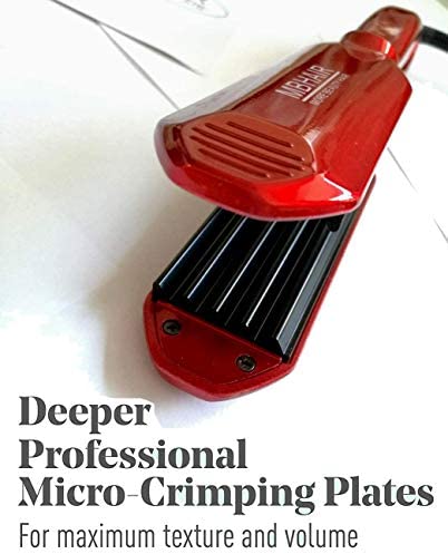 Ceramic Crimper Iron for Fluffy Hairstyle Curling Iron, Corrugation Crimper Hair Irons, Anti Static Ceramic Hair Crimping Iron Adjust Temperature