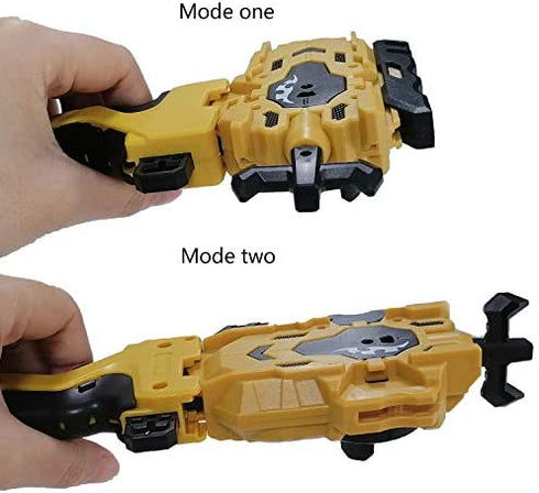 Speder Bey Gyro Blades Launcher and Grip , Light Sparking Battling Burst String Launcher Gyro Left&Right LR Spin Top Compatible with All Bey Burst Series Battling (Gold)