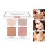 CCbeauty 4 Color Highlighter Makeup Palette with Powder Brush Shimmer Bronzers Contour Shadow Illuminating Highlight Blush Palette Cheek Cosmetic Kit,Pearl,Valentine's Day Gift Sets for Her, Girls Women