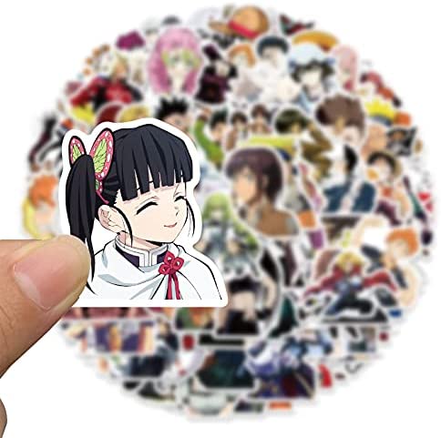 100 Pcs Anime Mixed Stickers, Classic Anime Stickers for Kids Teens Waterproof Vinyl Stickers for Water Bottles Laptop Computer Skateboard Notebook Decals