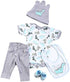 Medylove Reborn Baby Dolls Clothes Dinosaur Outfit for 20-23inch Reborn Doll Boy Baby Clothing Gray Sets
