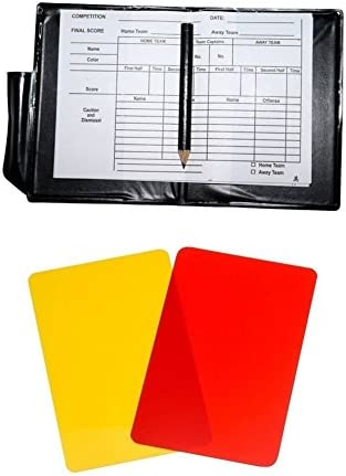 Friencity Soccer Referee Card Sets, Warning Referee Red and Yellow Cards with Wallet Score Sheets, Pencil Accessories, 2 Packs