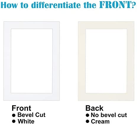Egofine 5x7 White Picture Mats Pack of 14, Frame Mattes for 4x6 Pictures, Acid Free, 1.2mm Thickness, with Core Bevel Cut